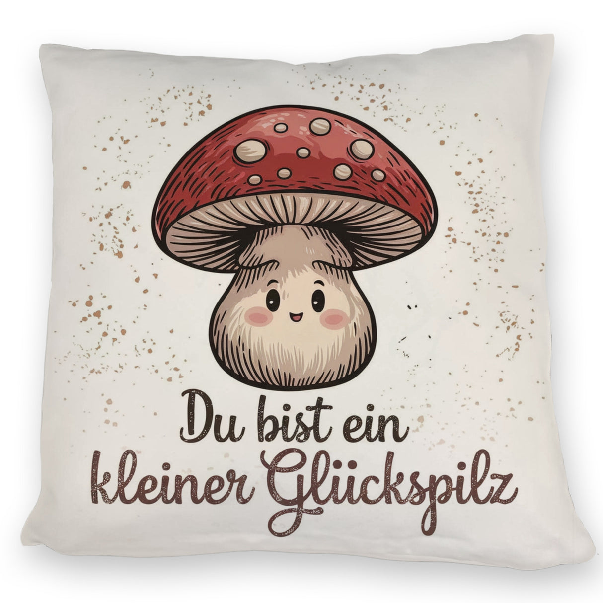 Pilz mit Gesicht - Glückspilz Kissen