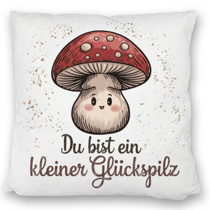 Pilz mit Gesicht - Glückspilz Kissen