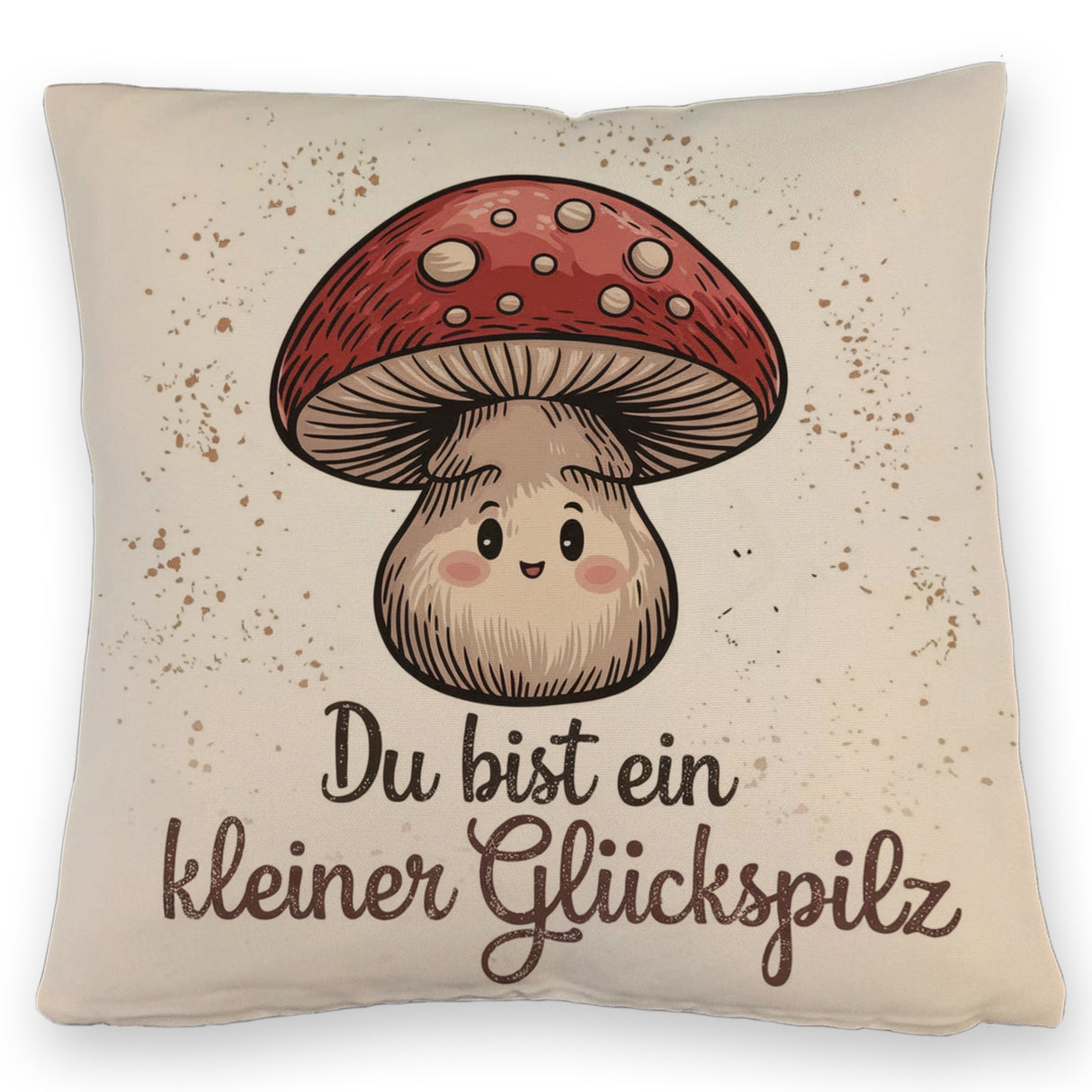 Pilz mit Gesicht - Glückspilz Kissen