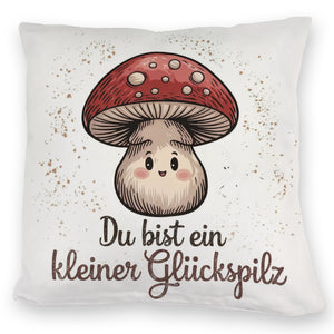 Pilz mit Gesicht - Glückspilz Kissen