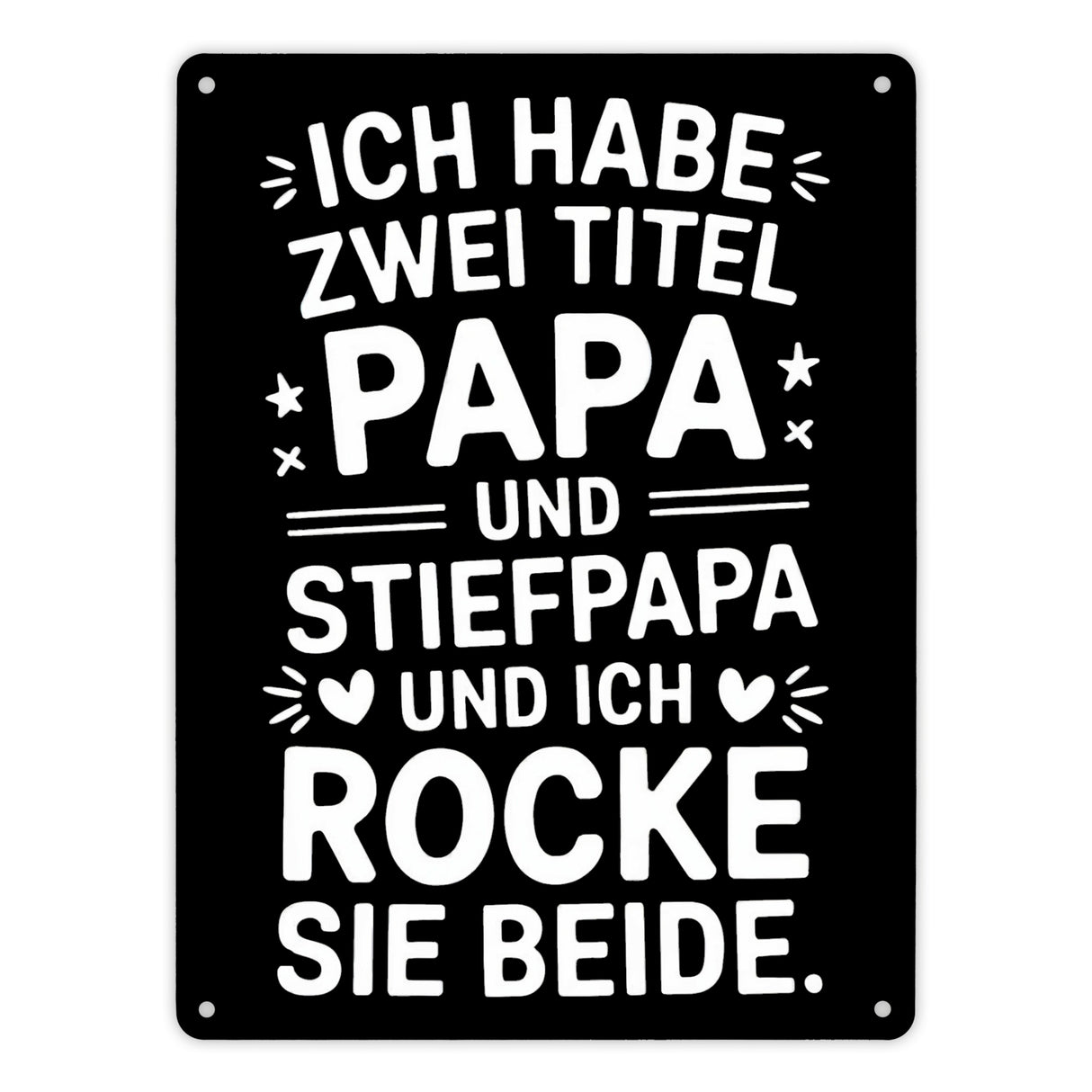 Papa und Stiefpapa Metallschild in 15x20 cm