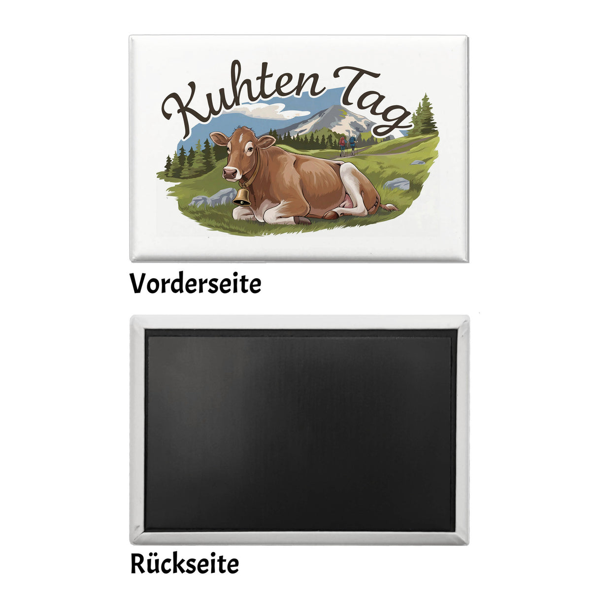 Braune Kuh auf Gras Souvenir Souvenir Magnet mit Spruch Kuhten Tag