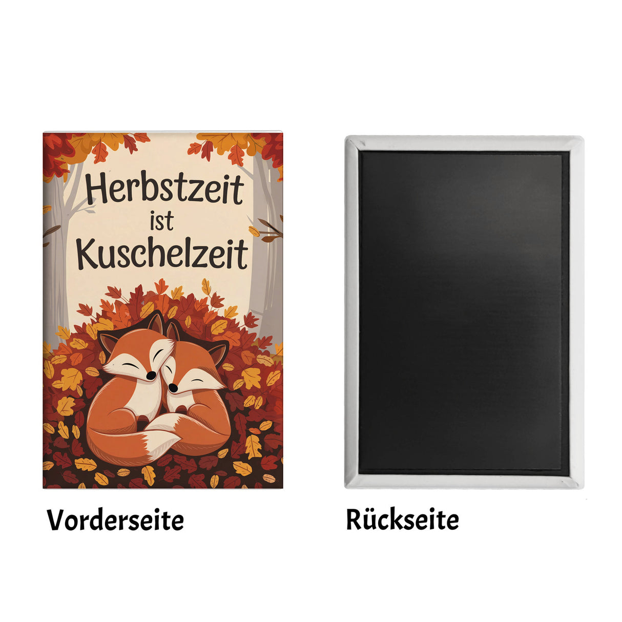 Zwei Füchse kuscheln Souvenir Souvenir Magnet - Herbstzeit ist Kuschelzeit