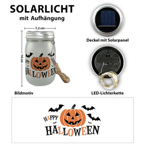 Grinsender Kürbis Solarlicht - Happy Halloween