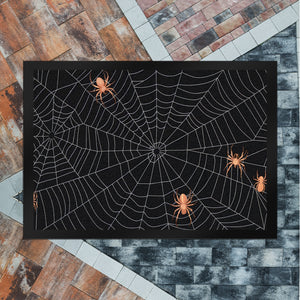 Spinnennetz Fußmatte in 35x50 cm - Gruselige Halloween-Dekoration für den Eingangsbereich