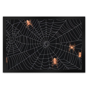 Spinnennetz Fußmatte in 35x50 cm - Gruselige Halloween-Dekoration für den Eingangsbereich