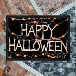 Happy Halloween Fußmatte in 35x50 cm mit Spinnennetzen