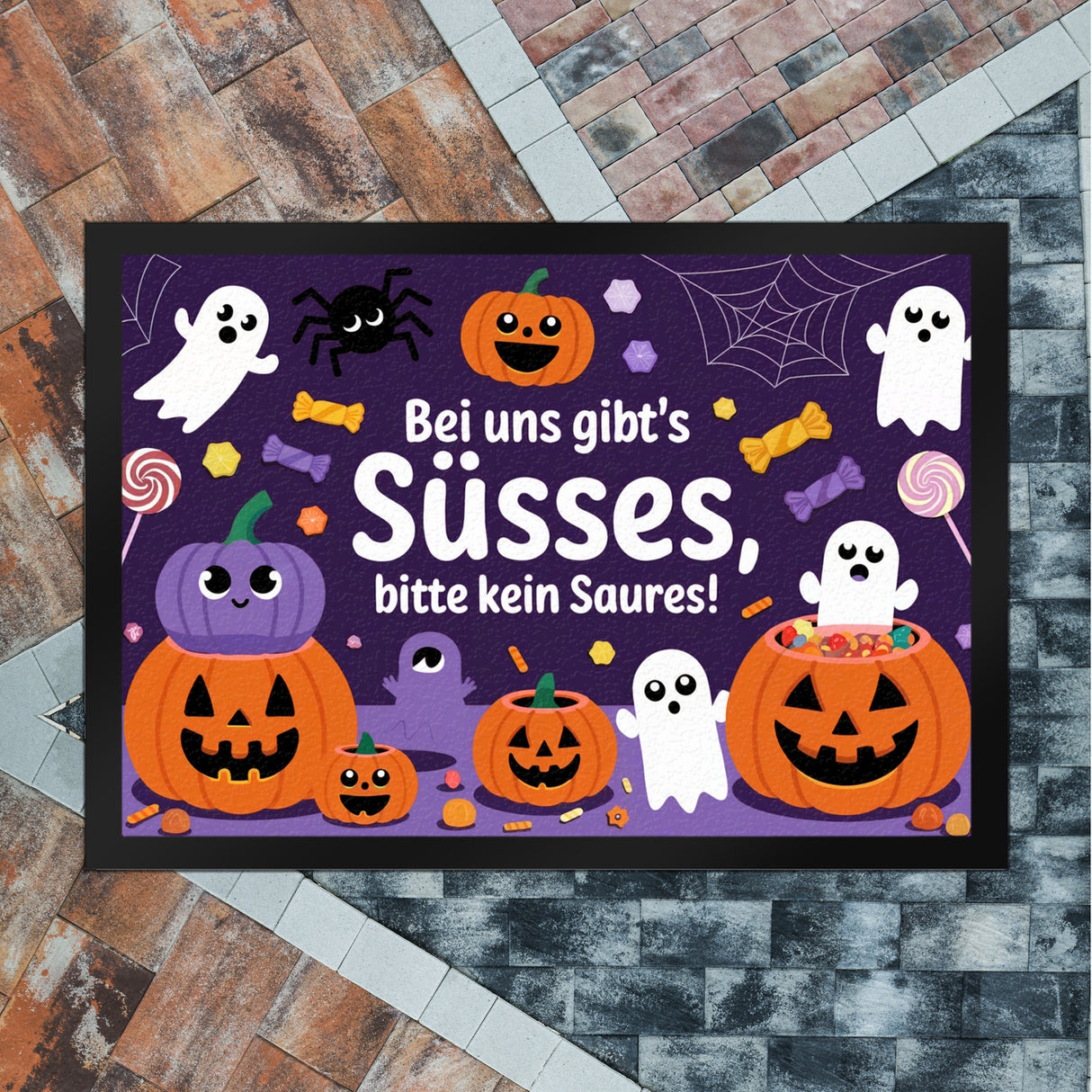 Hier gibts Süßes - Halloween Willkommen Fußmatte in 35x50 cm