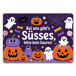 Hier gibts Süßes - Halloween Willkommen Fußmatte in 35x50 cm ohne Rand