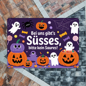 Hier gibts Süßes - Halloween Willkommen Fußmatte in 35x50 cm ohne Rand