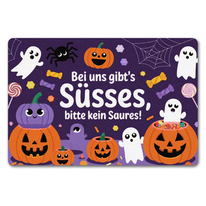 Hier gibts Süßes - Halloween Willkommen Fußmatte in 35x50 cm ohne Rand