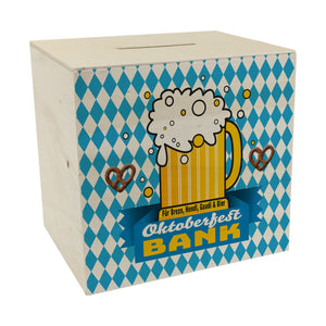 Spardose mit Spruch Oktoberfest Bank Brezn Hendl Bier