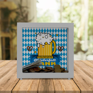 Spardose mit Spruch Oktoberfest Bank Brezn Hendl Bier