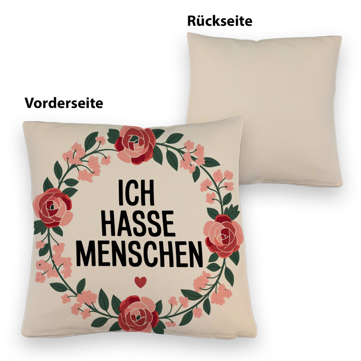 Ich hasse Menschen Blumensprache Kissen