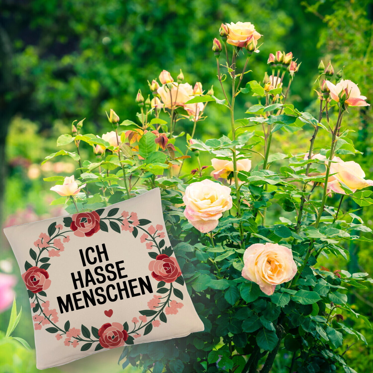 Ich hasse Menschen Blumensprache Kissen