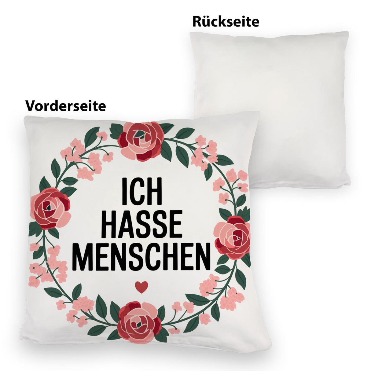 Ich hasse Menschen Blumensprache Kissen