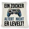 Zocker altert nicht er levelt Controller Kissen