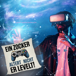 Zocker altert nicht er levelt Controller Kissen