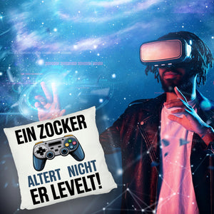 Zocker altert nicht er levelt Controller Kissen