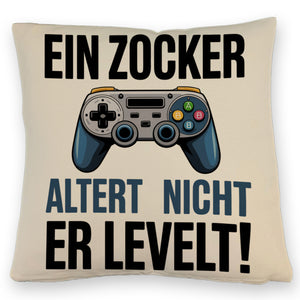 Zocker altert nicht er levelt Controller Kissen