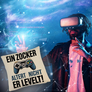 Zocker altert nicht er levelt Controller Kissen