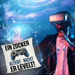 Zocker altert nicht er levelt Controller Kissen