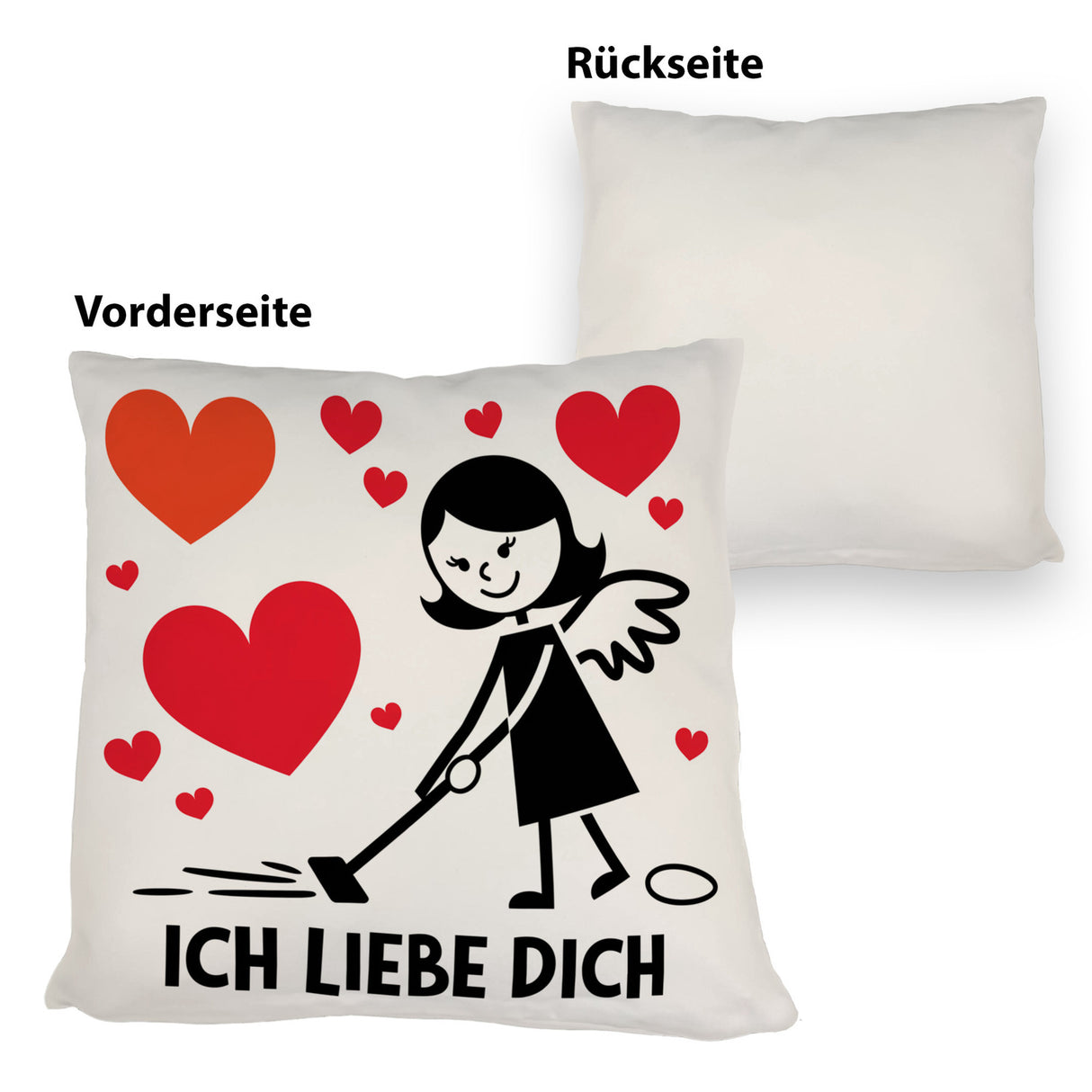 Engel beim Staubsaugen - Ich liebe dich - Kissen