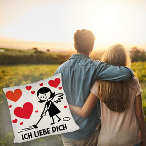 Engel beim Staubsaugen - Ich liebe dich - Kissen