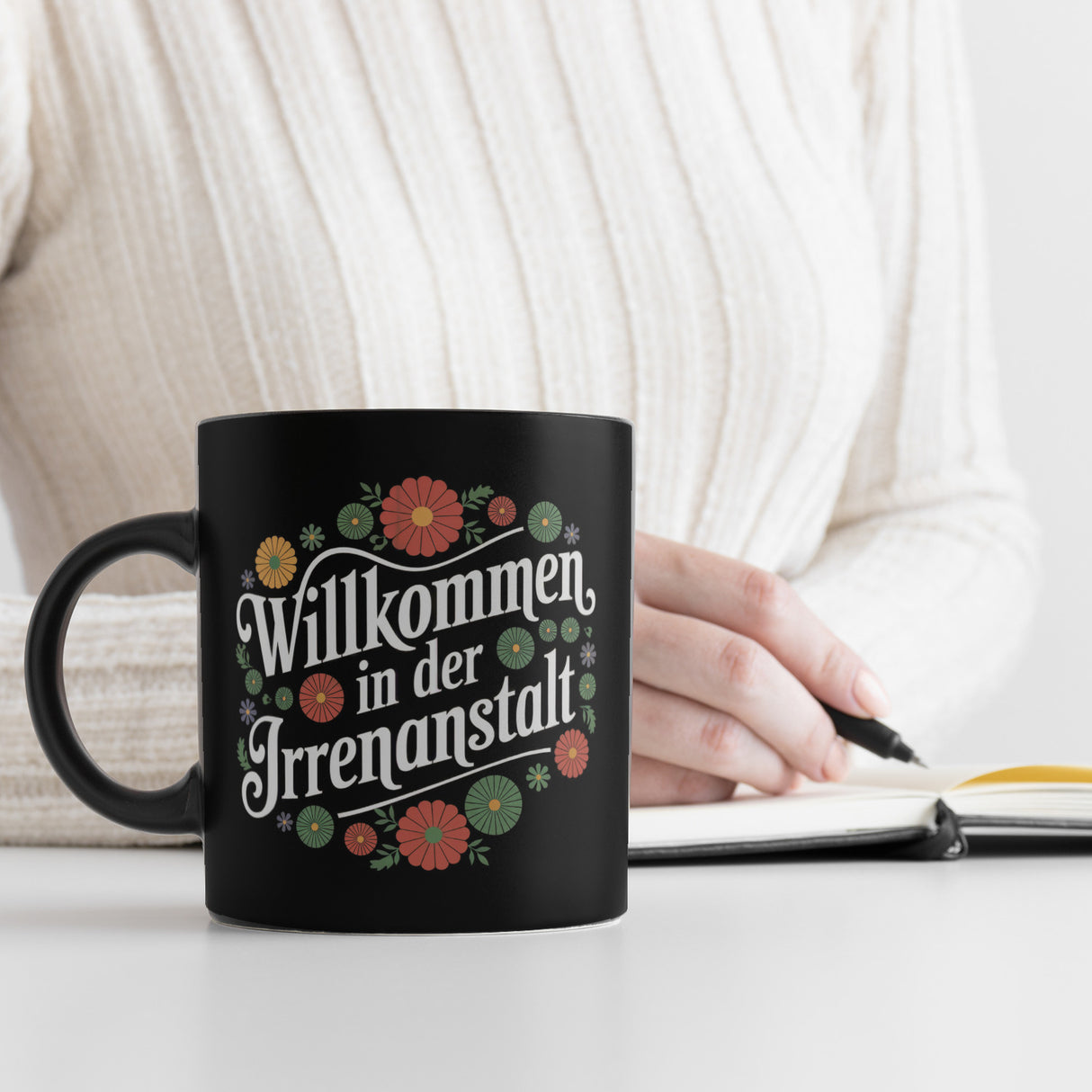 Willkommen in der Irrenanstalt Blumensprache Tasse