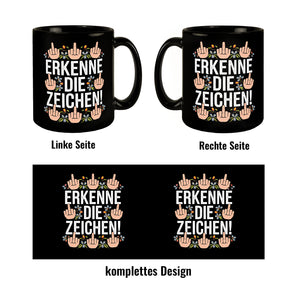 Erkenne die Zeichen Blumensprache Tasse mit Mittelfingern