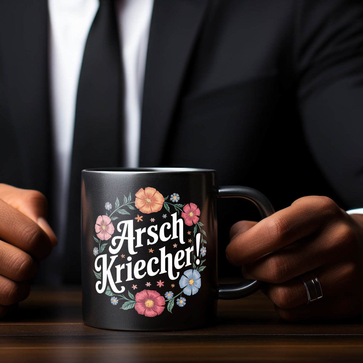 Arschkriecher Blumensprache Tasse