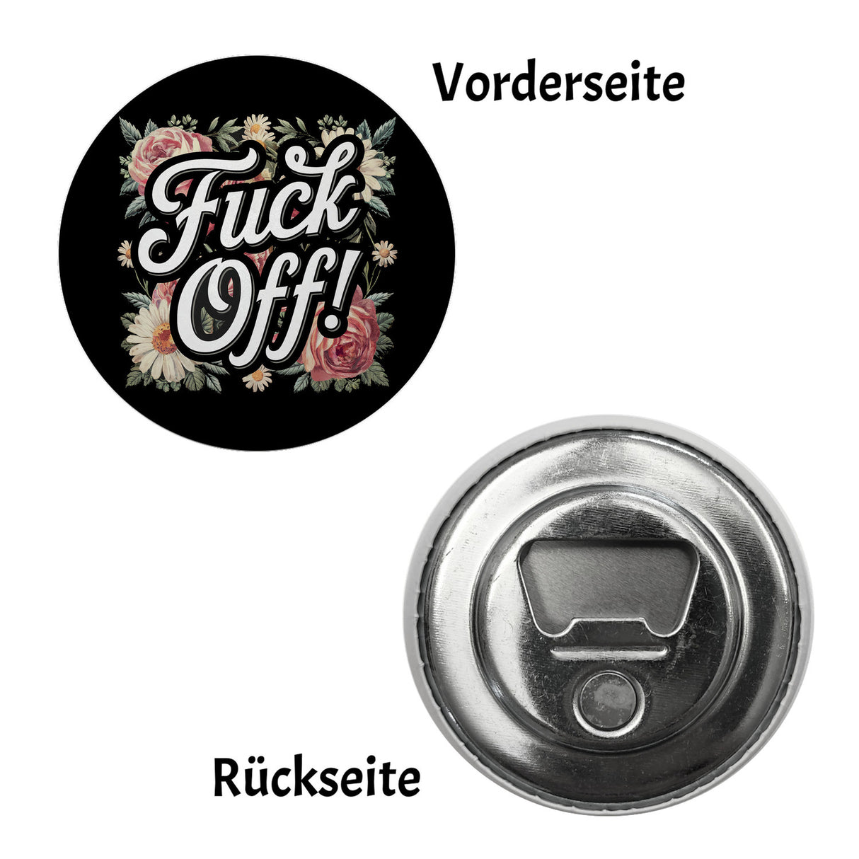 Fuck Off Blumensprache Magnet rund