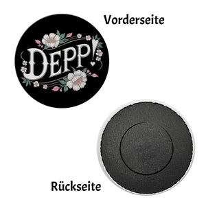 Depp Blumensprache Magnet rund