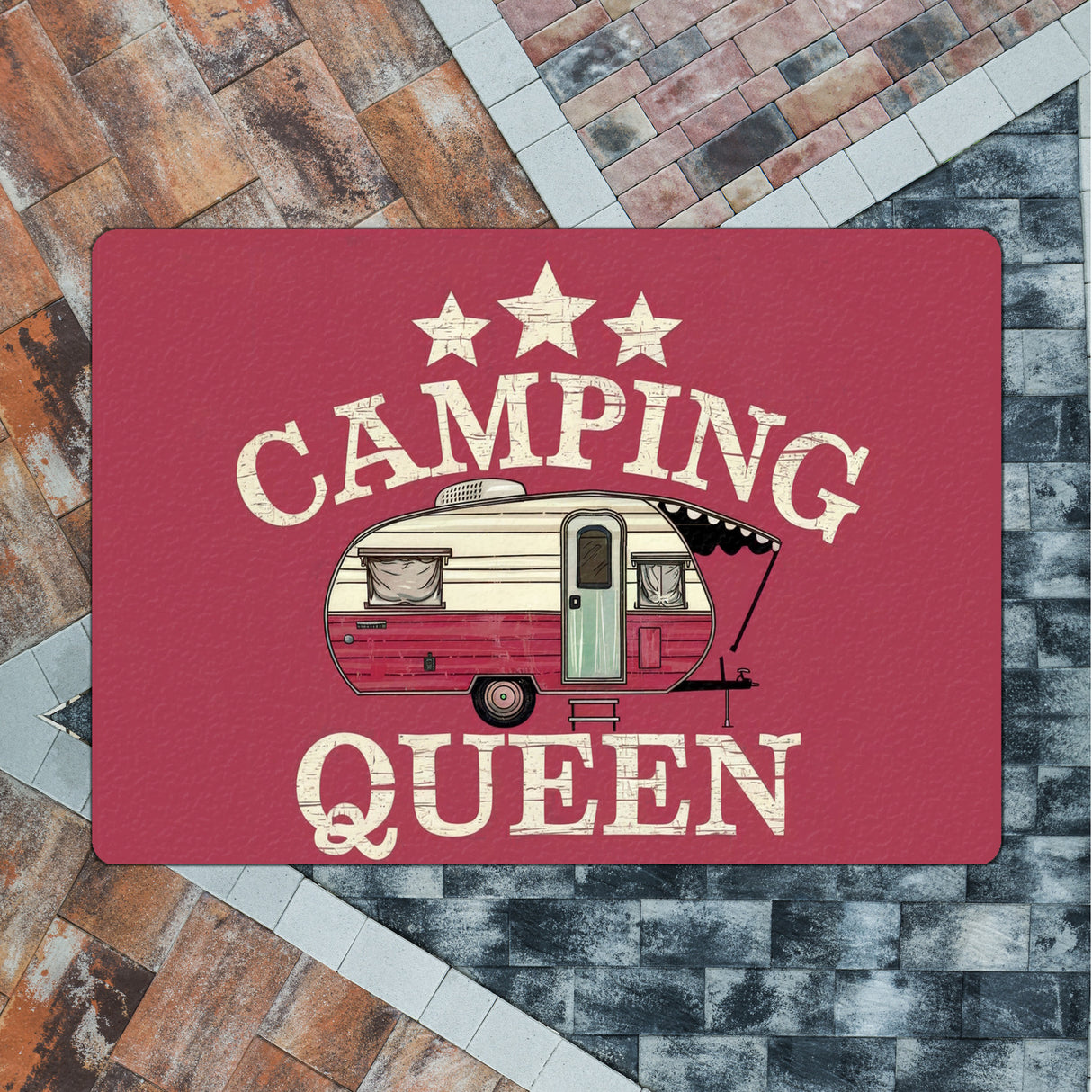 Camping Queen Wohnwagen Fußmatte in 35x50 cm ohne Rand