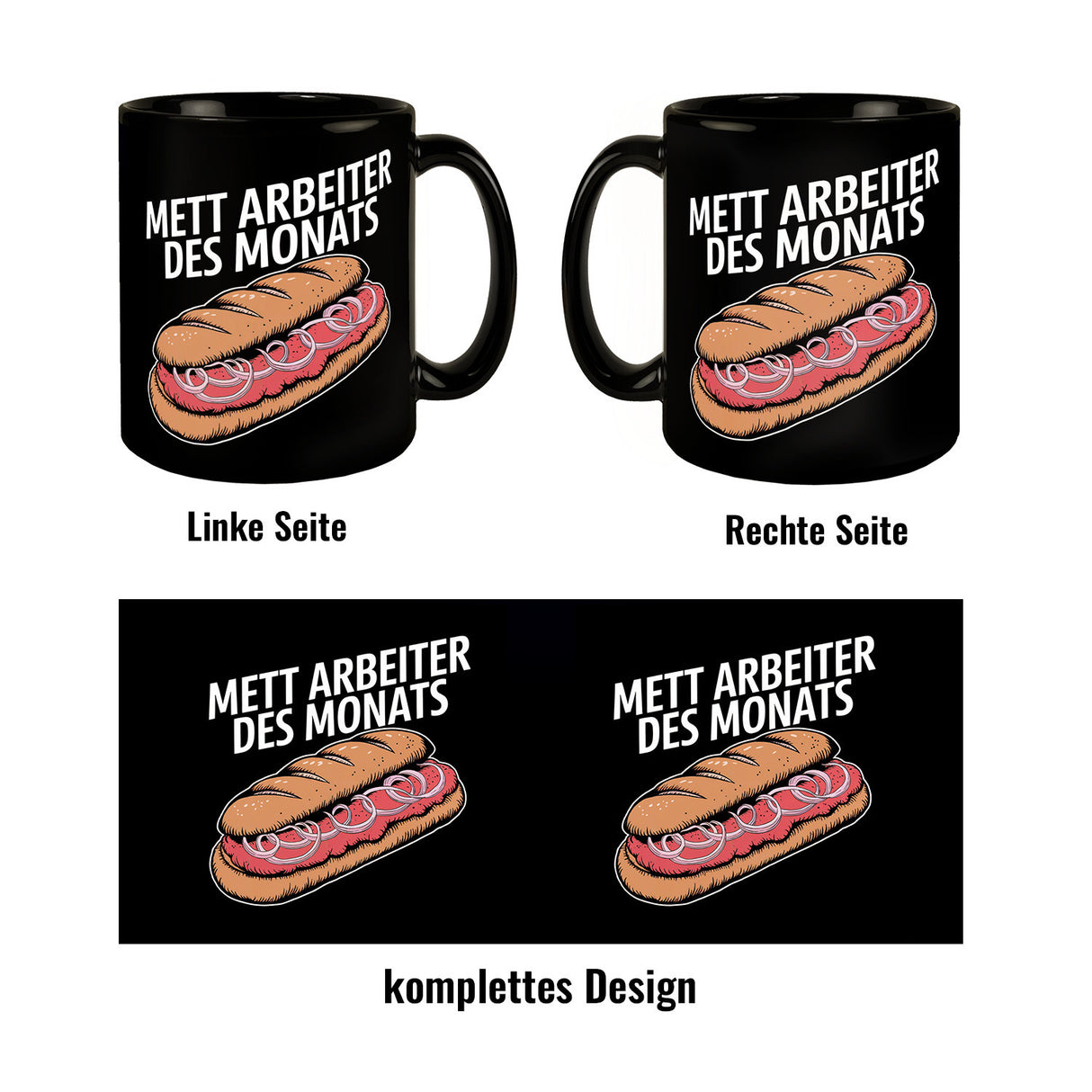 Brötchen mit Mettwurst - Mett Arbeiter des Monats Tasse