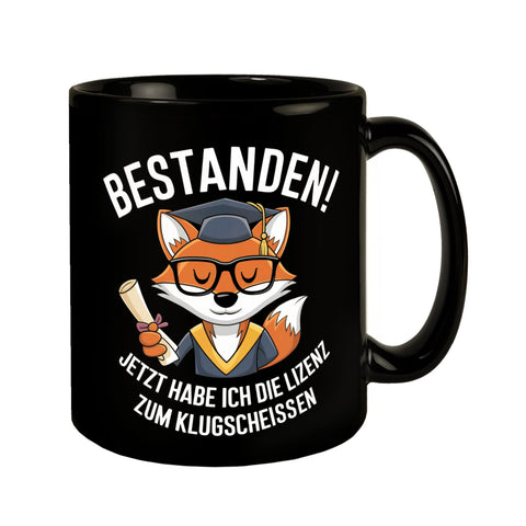 Fuchs mit Schulabschluss - Lizenz zum Klugscheißen Tasse