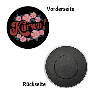 KURWA Blumensprache Magnet rund