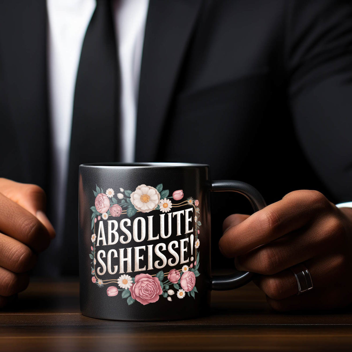 Absolute Scheisse Blumensprache Tasse