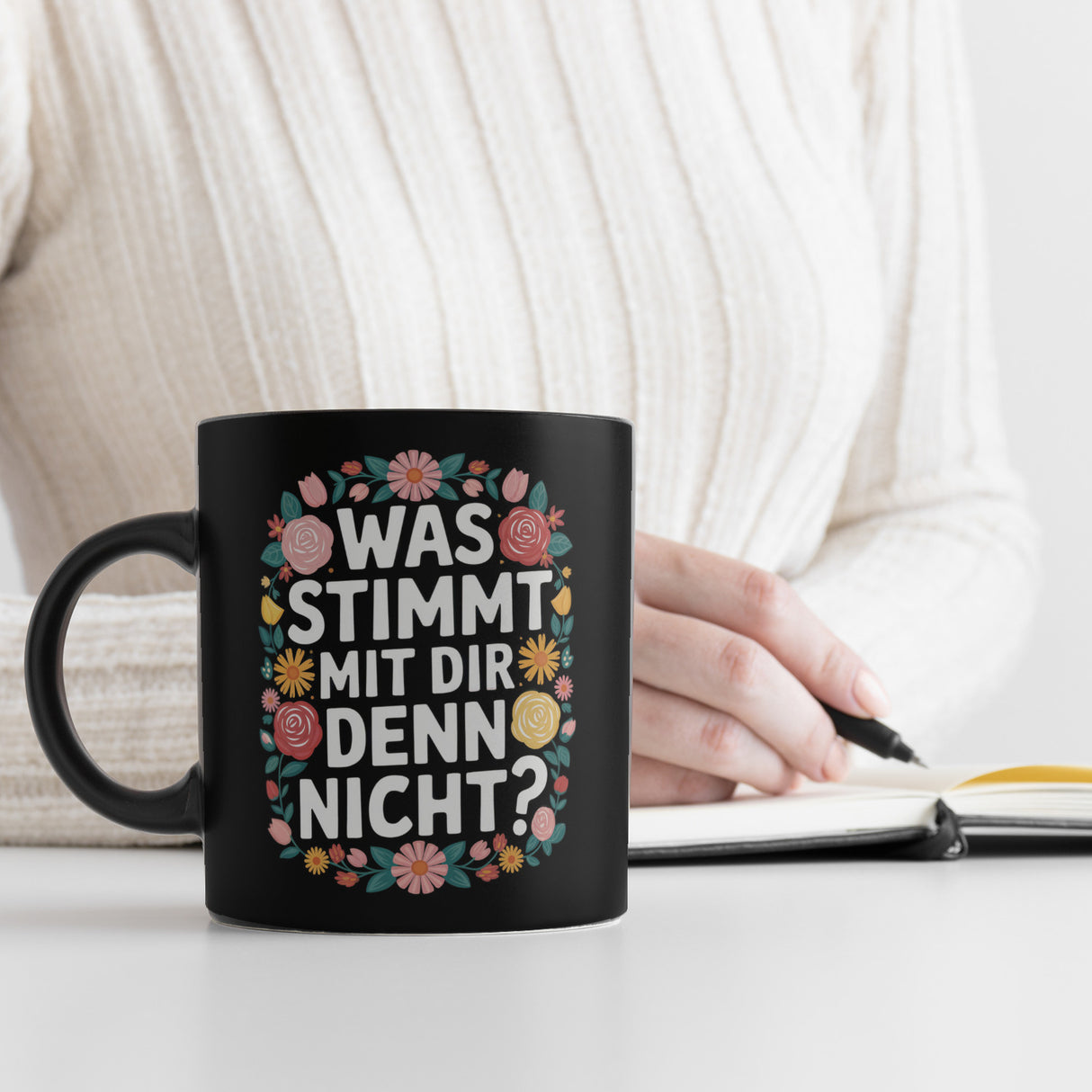 Was stimmt mit dir denn nicht Blumensprache Tasse