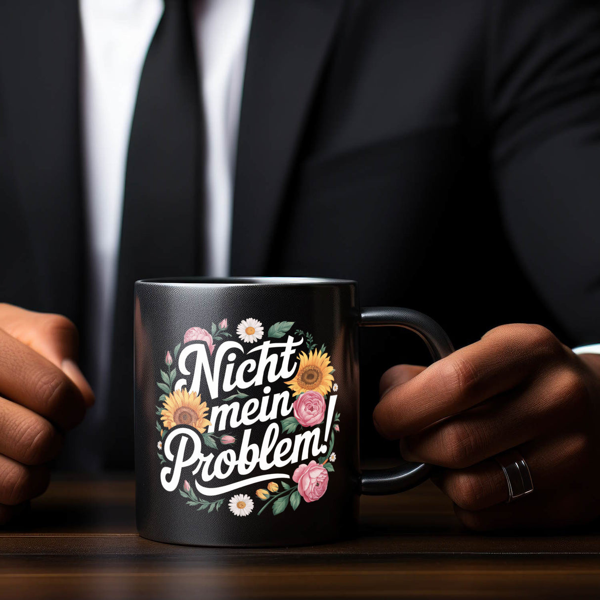 Nicht mein Problem Blumensprache Tasse