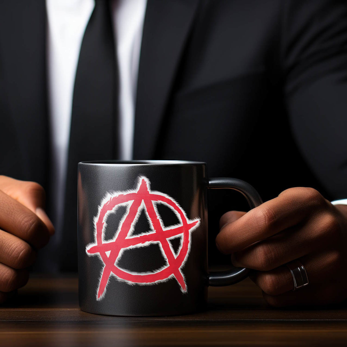 Rotes Anarchie-Symbol Tasse - Rebellisches Design für Freigeister