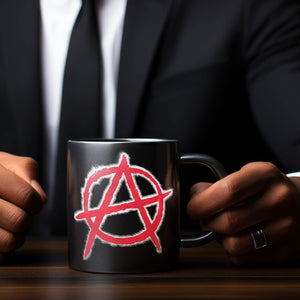 Rotes Anarchie-Symbol Tasse - Rebellisches Design für Freigeister