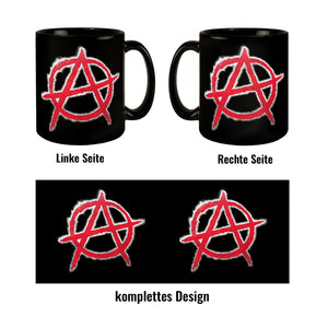 Rotes Anarchie-Symbol Tasse - Rebellisches Design für Freigeister