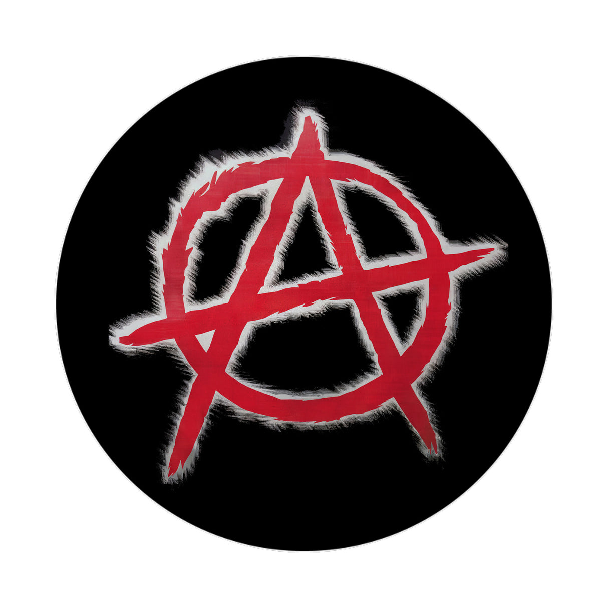 Rotes Anarchie-Symbol Magnet rund Punk-Dekor