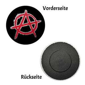 Rotes Anarchie-Symbol Magnet rund Punk-Dekor