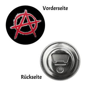 Rotes Anarchie-Symbol Magnet rund Punk-Dekor