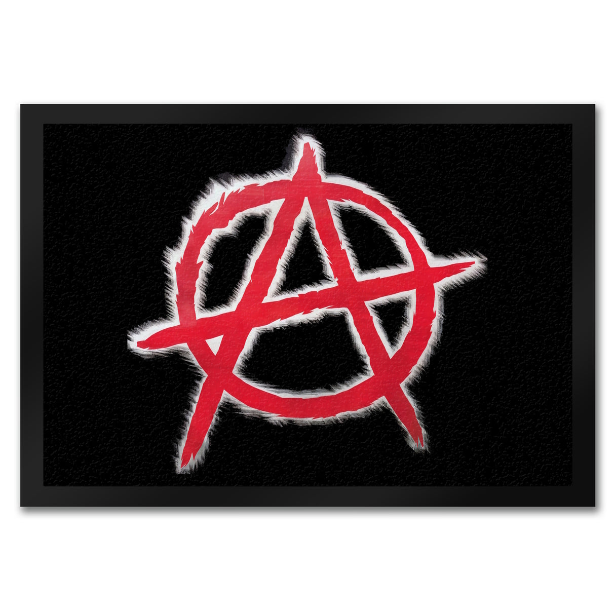 Rotes Anarchie-Symbol Fußmatte in 35x50 cm - Rebellisches Design für den Eingangsbereich