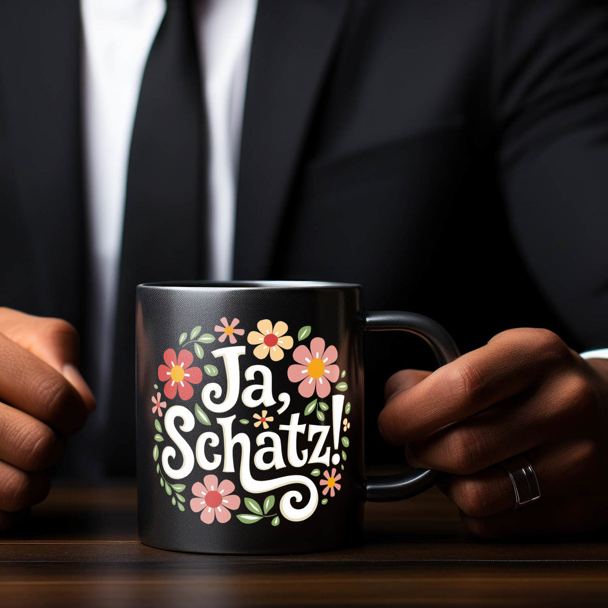 Ja Schatz Blumensprache Tasse