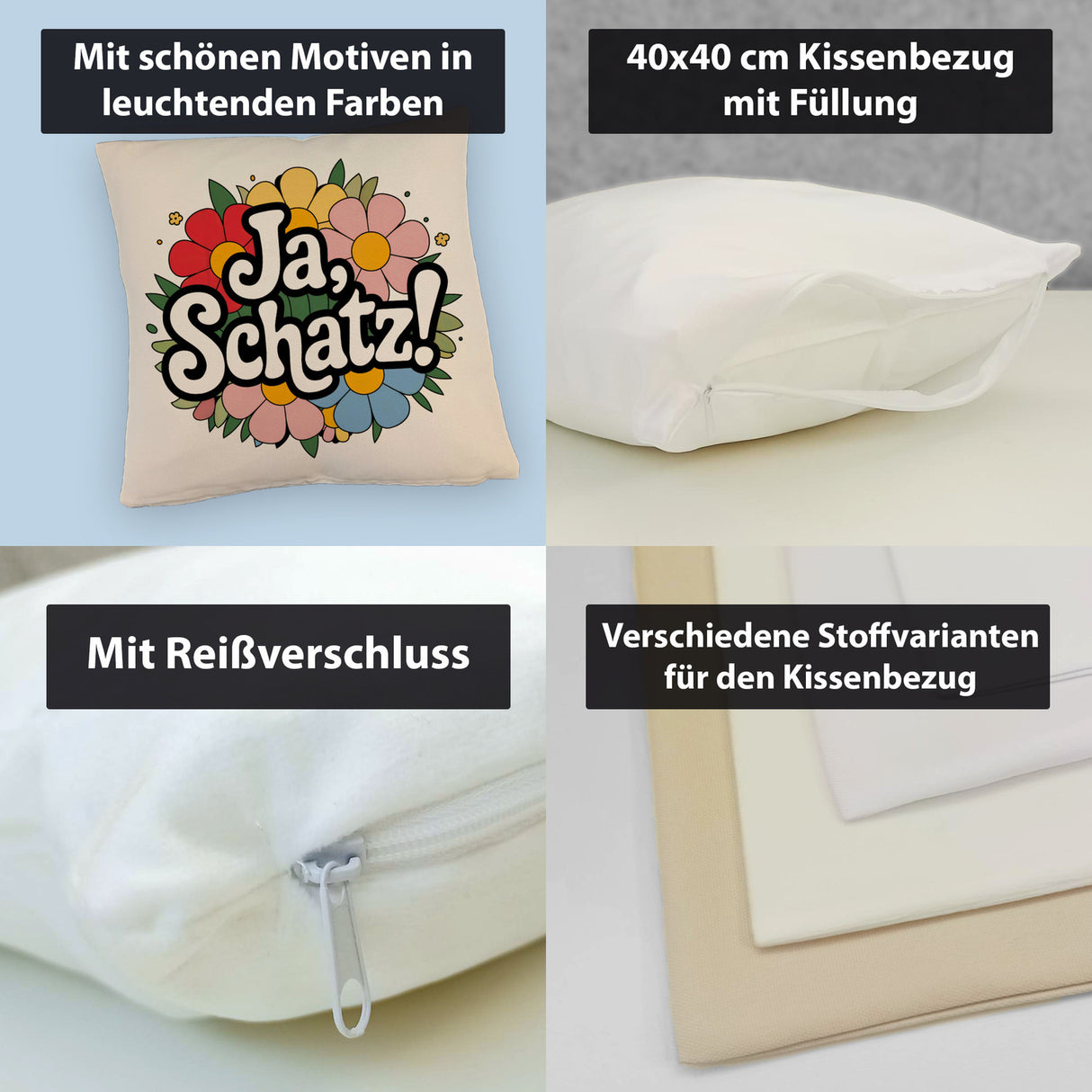 Ja Schatz Kissen mit floralem Dekor