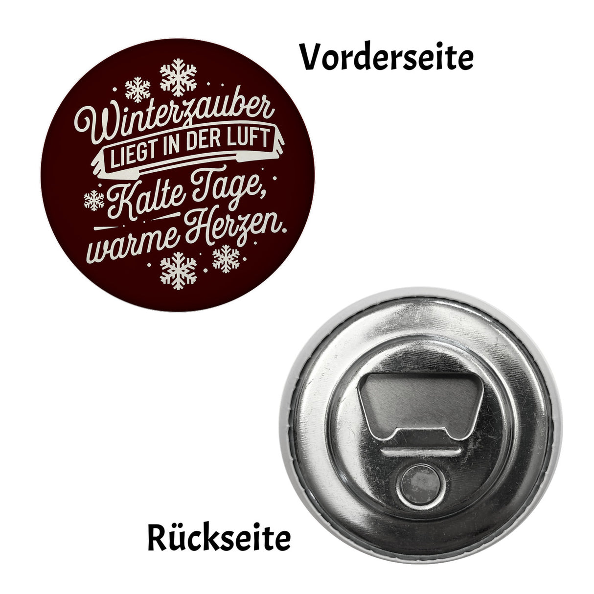 Winterzauber Magnet mit Schneeflocken